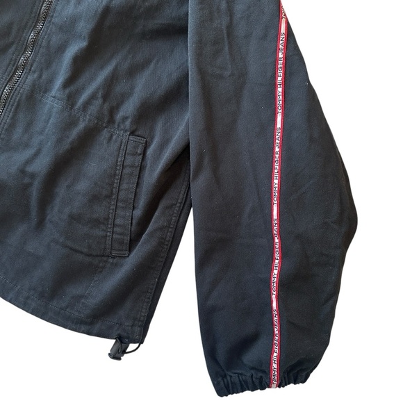 Vintage 90s Tommy Jeans Tommy Hilfiger Hooded Denim Jean Jacket Black Men’s XXL - Picture 4 of 6